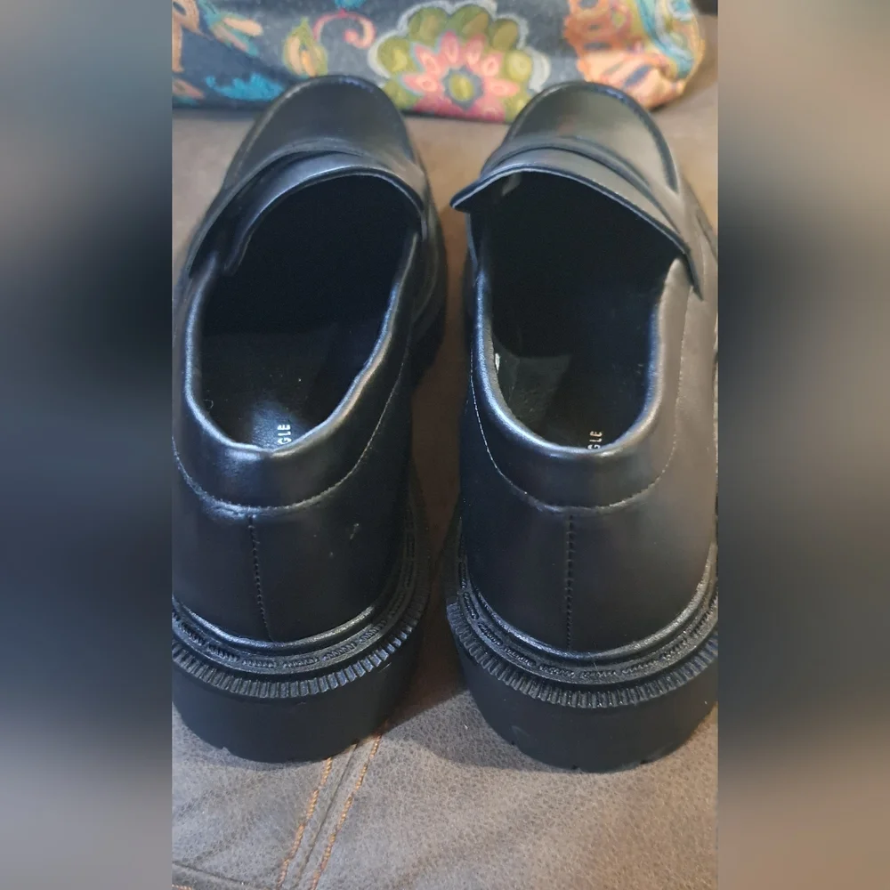Ladies AMERICAN EAGLE Platform Penny Loafers Comfort Chunky Slip On Size 9